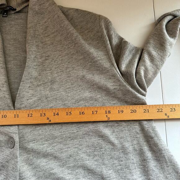 Talbots Sweater Womens Medium Gray Button Front Cardigan Wool Blend Lagenlook - Picture 9 of 12